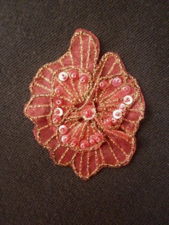 Sequin Flower Embellishment- Dark Pink EM141 DKPN