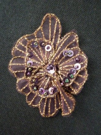 Sequin Flower Embellishment- Dark Purple EM141 DKPPL