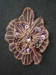 Sequin Flower Embellishment- Dark Purple EM141 DKPPL