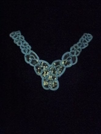 Sequin Net Neck Piece- Pearl White/Gold TKN8 WHTGLD