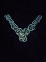 Sequin Net Neck Piece- Pearl White/Gold TKN8 WHTGLD
