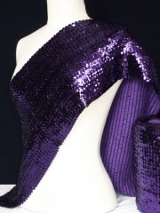 Sequins (23 cms) Stretchy Material With Elastane- Purple Q566 PPL