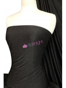 Shimmer Gold Polyester 4 Way Stretch Fabric- Black SQ41 BKGD
