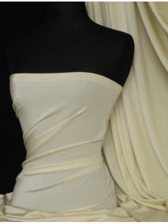 Shiny Lycra 4 Way Stretch Material- Buttercream Q54 BCRM