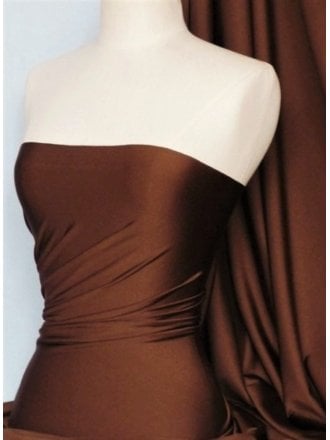 Shiny Lycra 4 Way Stretch Material- Ginger Brown Q54 GBR