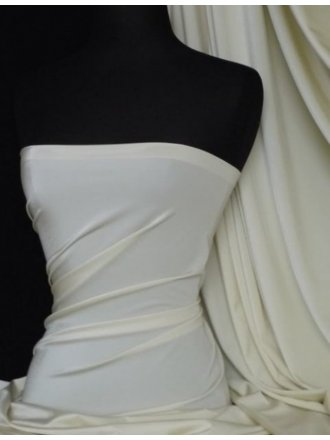 Shiny Lycra 4 Way Stretch Material- Ivory Q54 IV