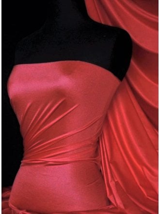 Shiny Lycra 4 Way Stretch Material- Red Rose Q54 RDRS