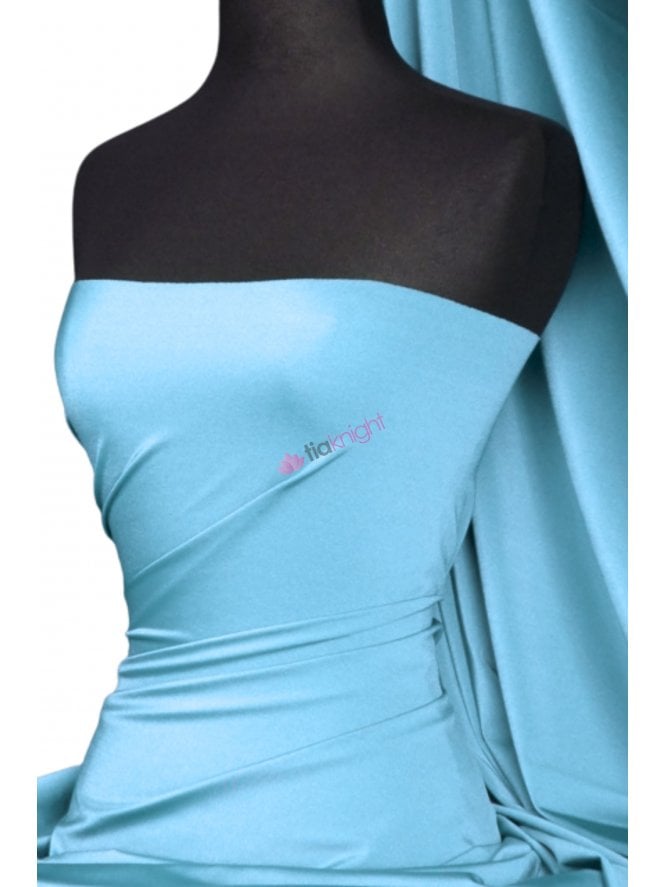 Shiny Lycra 4 Way Stretch Material- Sky Blue Q54 SKBL