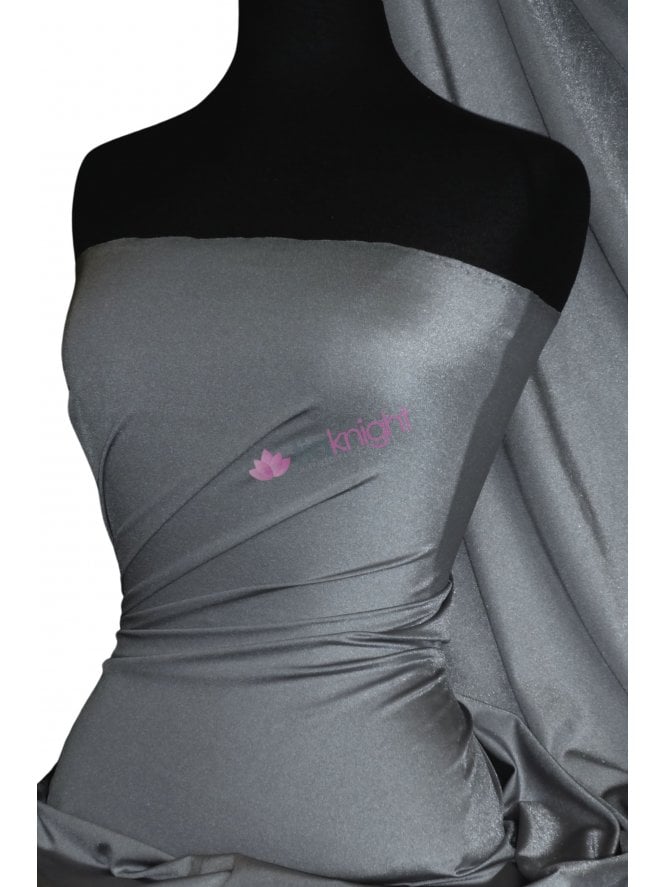 Shiny Lycra 4 Way Stretch Material- Steel Grey Q54 STGR