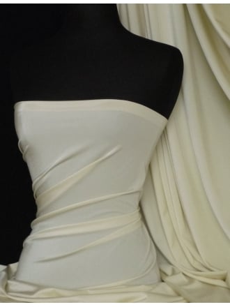 Shiny Lycra 4 Way Stretch Material- Vanilla Cream Q54 VNCRM