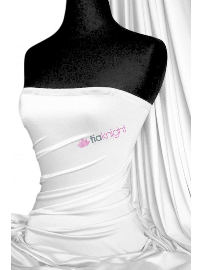 Shiny Lycra 4 Way Stretch Material- White Q54 WHT