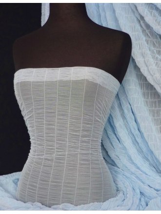 Shirring Power Mesh 4 Way Stretch Material- Baby Blue Q1266 BBL