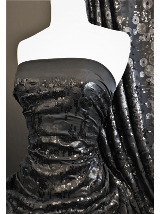 Showtime Dress/Dance Lycra Fabric- Cirque Du Sequins SEQ79 BK