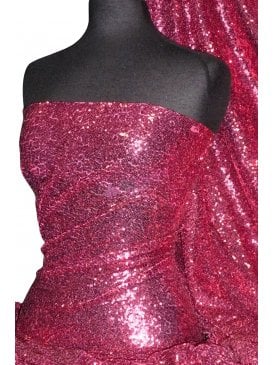 Showtime Fabric All Over Stitched 3mm Sequins- Cerise Pink SEQ53 CRS