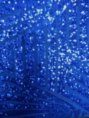 Showtime Fabric All Over Stitched 3mm Sequins - Electra Blue Stripes SEQ55 EBL