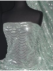 Showtime Fabric All Over Stitched 3mm Sequins - Fish Scales Mint SEQ66 MNT