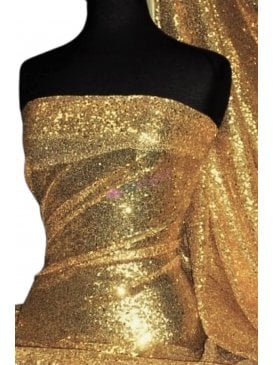Showtime Fabric All Over Stitched 3mm Sequins - Gold SEQ53 GLD
