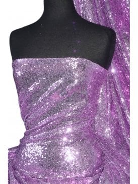 Showtime Fabric All Over Stitched 3mm Sequins - Lilac SEQ53 LIL