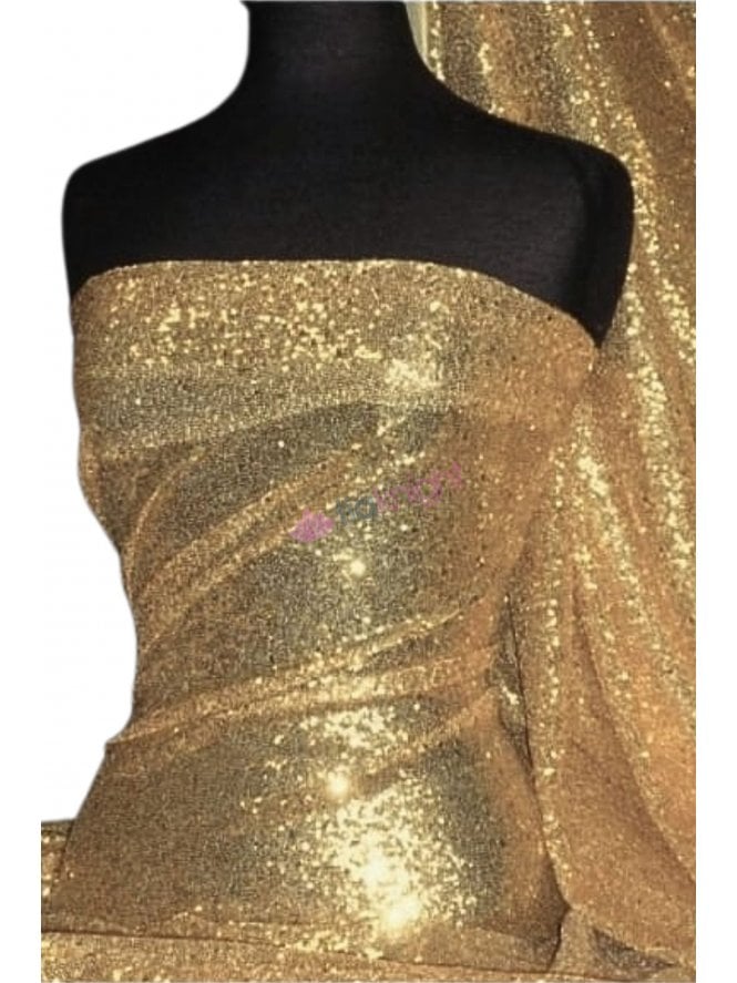Showtime Fabric All Over Stitched 3mm Sequins - Matt Gold SEQ53 MTGLD