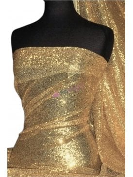Showtime Fabric All Over Stitched 3mm Sequins - Matt Gold SEQ53 MTGLD
