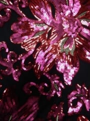 Showtime Fabric All Over Stitched 3mm Sequins - Moulin Rouge Black SEQ58 BKRDPN