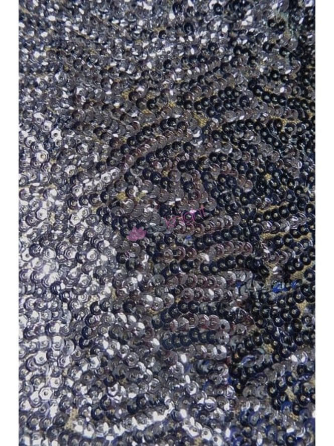 Showtime Fabric All Over Stitched 3mm Sequins - Pigeon Grey SEQ53 PGR