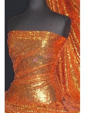 Showtime Fabric All Over Stitched 3mm Sequins - Tropical Orange SEQ53 TROR