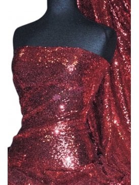 Showtime Fabric All Over Stitched 3mm Sequins- Wine SEQ53 WN