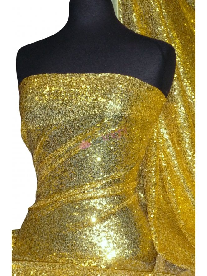 Showtime Fabric All Over Stitched 3mm Sequins- Yellow/Gold SEQ53 SEQ53 YLGD