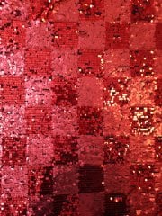 Showtime Fabric All Over Stitched Sequins Mesh- Red Blocks SEQ63 RD