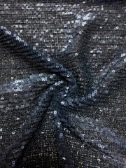 Showtime Fabric All Over Stitched Sequins Pleated Mesh- Navy Glitz SEQ60 NY