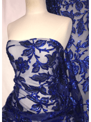 Showtime Sequins Dress/Dance Fabric- Floral Sparkle SEQ69 ELCBL