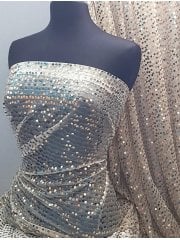 Showtime Sequins Dress/Dance Fabric- Pale Gold Jingle SQ266 IVGLD