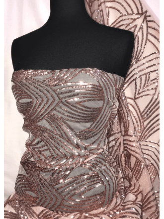 Showtime Sequins Dress/Dance Fabric- Rose Gold Gatsby SEQ70 RSGD