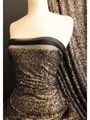 Showtime Sequins Dress/Dance Net Fabric- Golden Goddess SEQ77 BKGD