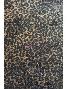 Showtime Sequins Stitched Foil Effect Heavy Dressmaking Fabric- Black/Copper Leopard