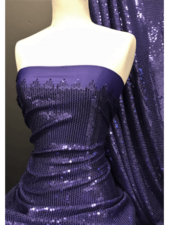 Showtime Sequins Stitched Fully Lined Lycra Fabric- Fantasia Purple SQ416 PPL