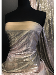 Showtime Sequins Stitched Fully Lined Stretchy Lycra Fabric- Tea Rose Ombre SQ417 TRS
