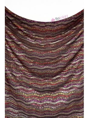 Showtime Stitched 3mm Sequins Mesh Fabric- Multi Zig-Zag SQ981 MLT