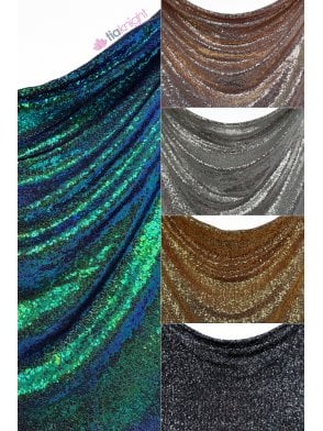 Showtime Stitched 3mm Sequins Mesh Fabric- SEQ53