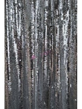 Showtime Stitched 4mm Sequins Fabric- Silver/Black SQ948 SLVBK