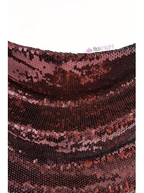 Showtime Stitched 5mm Sequins Chiffon Fabric- Chocolate Brown SQ983 CHBR