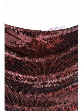 Showtime Stitched 5mm Sequins Chiffon Fabric- Chocolate Brown SQ983 CHBR