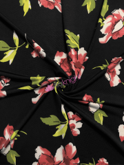 Silk Touch 4 Way Stretch Fabric- Black/Multi Rosa SQ542 BKMLT
