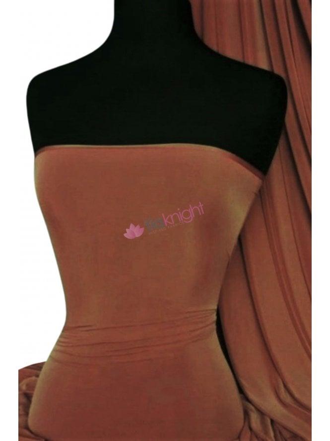 Silk Touch 4 Way Stretch Fabric- Brick Red Q53 BRKRD