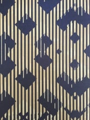 Silk Touch 4 Way Stretch Fabric- Erratic Contours Navy/Ivory SQ165 NYIV