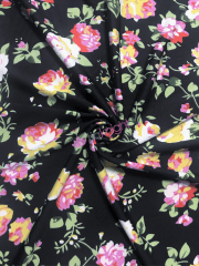Silk Touch 4 Way Stretch Fabric- Midnight Navy Garden SQ543 NYMLT