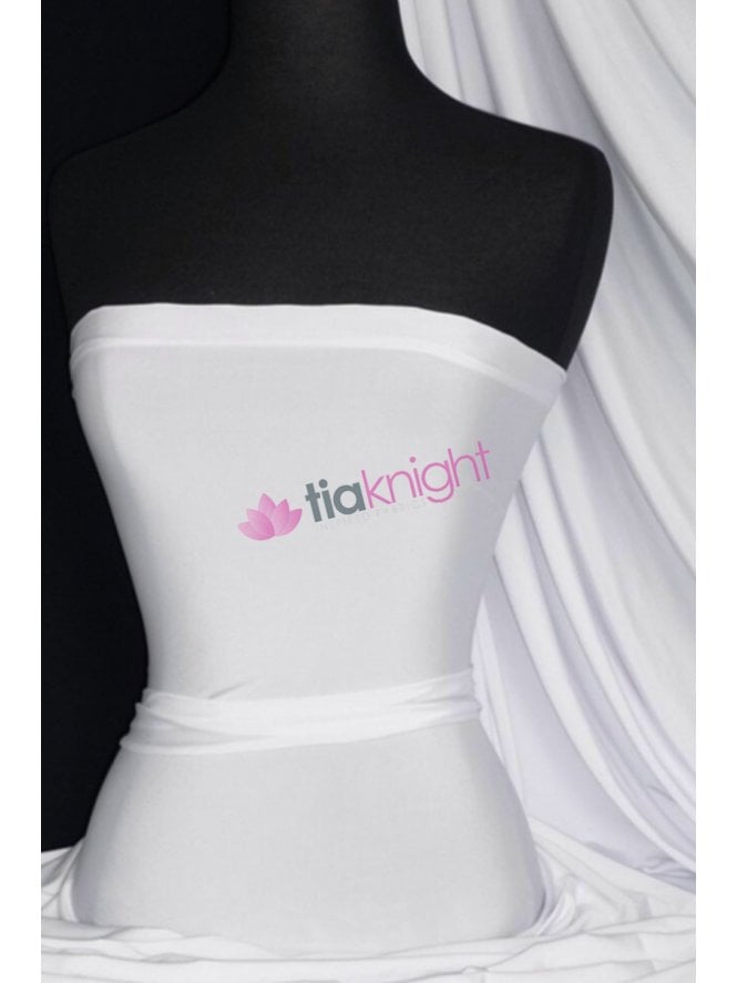 Silk Touch 4 Way Stretch Fabric- White Q53 WHT