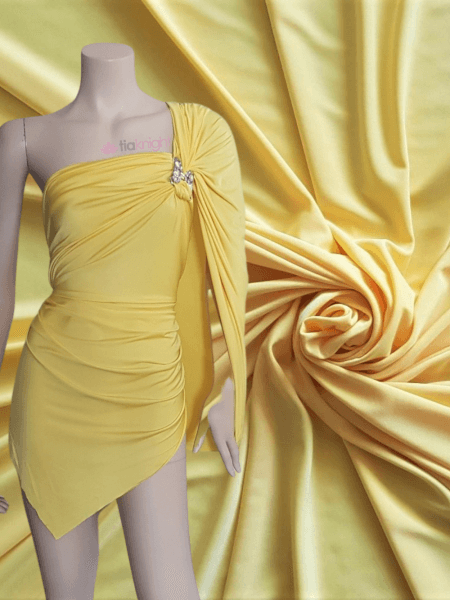 Silk Touch 4 Way Stretch Lycra Fabric- Canary Yellow Q53 CYL