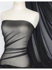 Silky Chiffon Sheer Fabric Material- Black Q727 BK